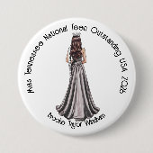 Crowned Queen Custom Pageant Button (Vorderseite)