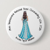 Crowned Queen Custom Pageant Button (Vorderseite)