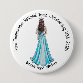 Crowned Queen Custom Pageant Button