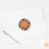 Crowned Royal Lion Monogram Classic Round Sticker (Umschlag)