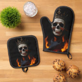 Crowned Skull Gothic Halloween Mitt Set (Oben Unten)
