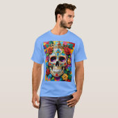 Crowned Sugar Skull Art T - Shirt (Vorne ganz)