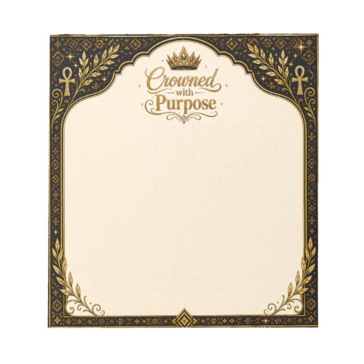 Crowned With Purpose Notizen Notizblock (Vorderseite)