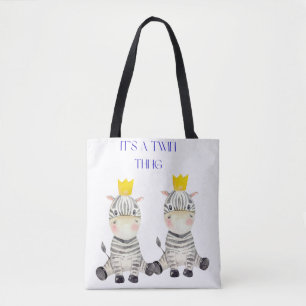 Crowned Zebra Twins Tasche