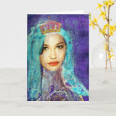 Crowned Zetti Girl Karte (Gelbe Blume)