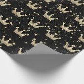 Crowns Glitzer Black Funkelnd Gold Champaigne Imit Geschenkpapier (Ecke)