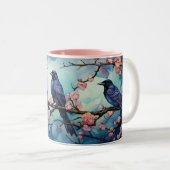 Crows and Cherry Blossom Customizable Tasse (VorderseiteRechts)