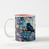 Crows and Cherry Blossom Customizable Tasse (Links)