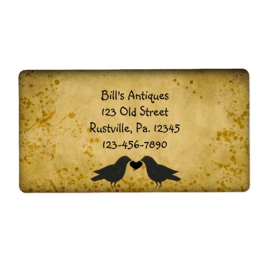 Crows and Heart Business Label (Vorne)