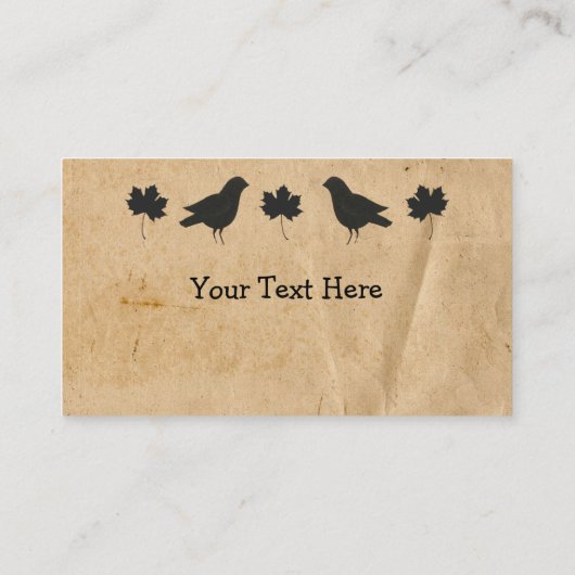 Crows and Maple Blätter Visitenkarte (Rückseite)