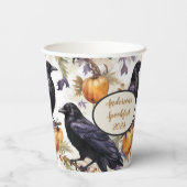 Crows and Pumpkin Custom Halloween Paper Cups Pappbecher (Rückseite)