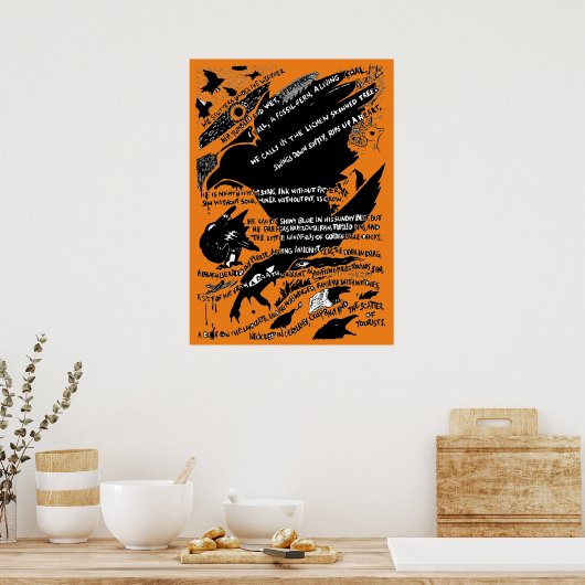 Crows at Lochranza poster (orange) (Küche)