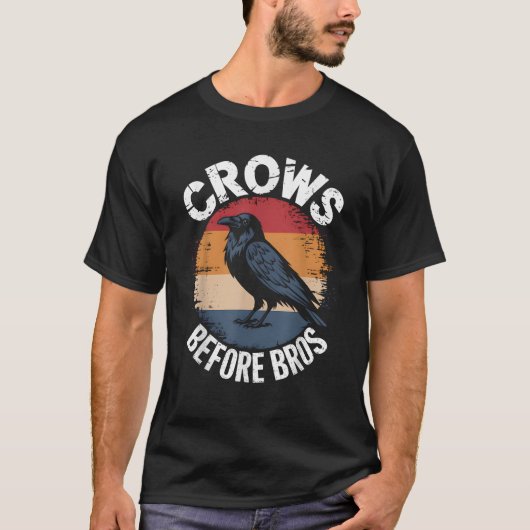 Crows Before Bros Design Dark Bird Witchcraft Retr T-Shirt (Vorderseite)