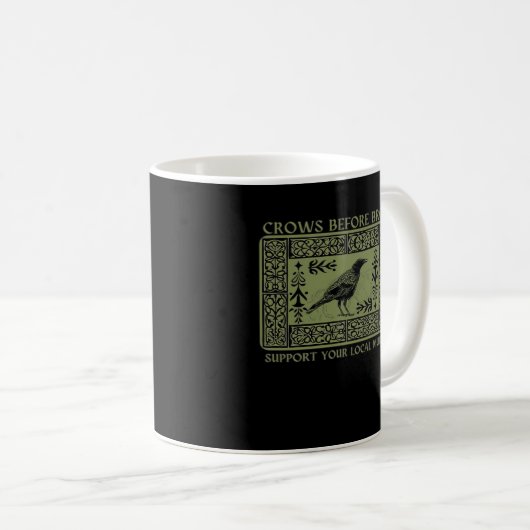 Crows Before Bros - Whimsigoth Fantasy Illustratio Kaffeetasse (VorderseiteRechts)
