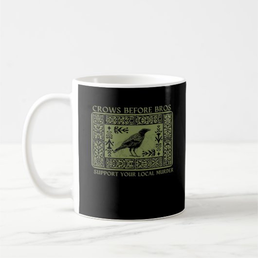 Crows Before Bros - Whimsigoth Fantasy Illustratio Kaffeetasse (Links)