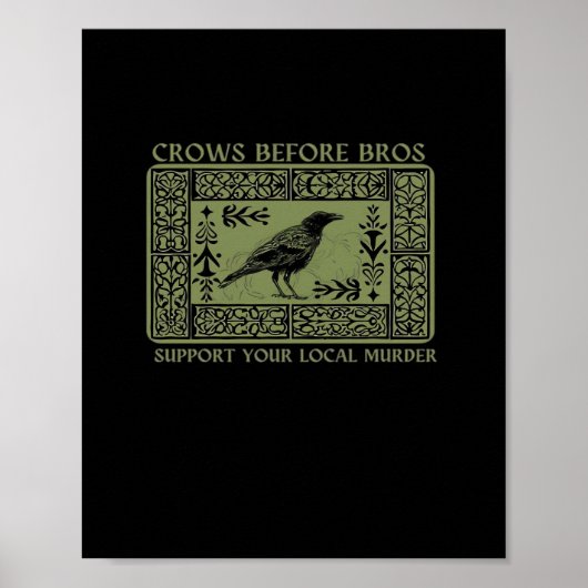 Crows Before Bros - Whimsigoth Fantasy Illustratio Poster (Vorne)