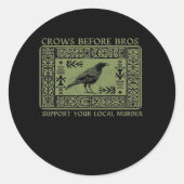 Crows Before Bros - Whimsigoth Fantasy Illustratio Runder Aufkleber (Vorderseite)