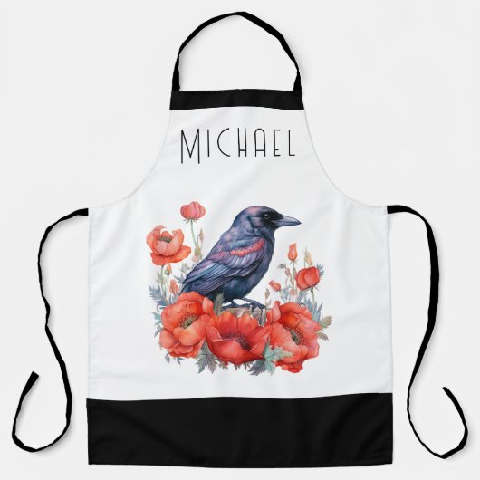 Crows Bird Crow Lover Blume Schürze (Vorderseite)