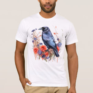 Crows Bird Crow Lover Blume T-Shirt