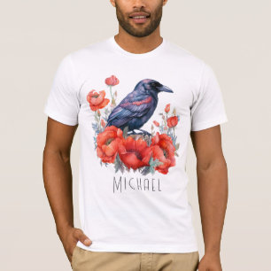 Crows Bird Crow Lover Blume T-Shirt
