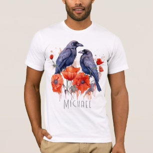 Crows Bird Crow Lover Blume T-Shirt