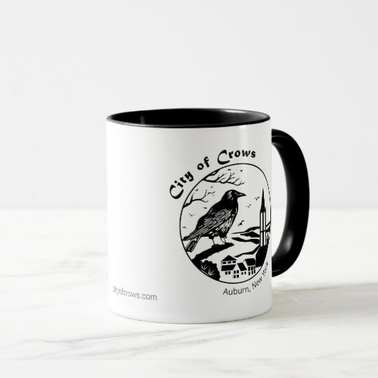 Crows Black and White Tasse (VorderseiteRechts)