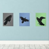 Crows Black Birds Ravens Print Set (Holzboden)