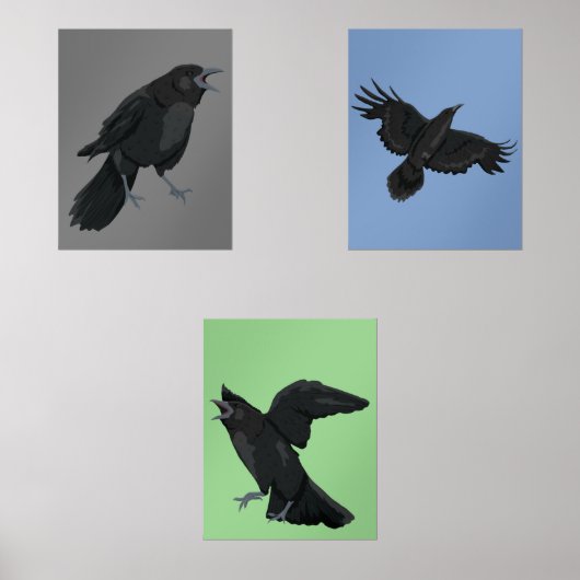 Crows Black Birds Ravens Print Set (Vorderseite)