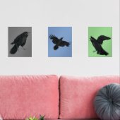 Crows Black Birds Ravens Print Set (Wohnzimmer)