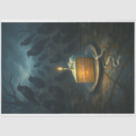 Crows & Cake Decoupage Paper - Gothic Seidenpapier (Vorderseite)