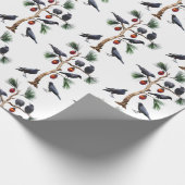 Crows Christmas Wrapping Paper Geschenkpapier (Ecke)