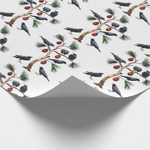 Crows Christmas Wrapping Paper Geschenkpapier