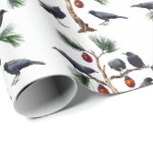 Crows Christmas Wrapping Paper Geschenkpapier (Rolleneckpunkt)