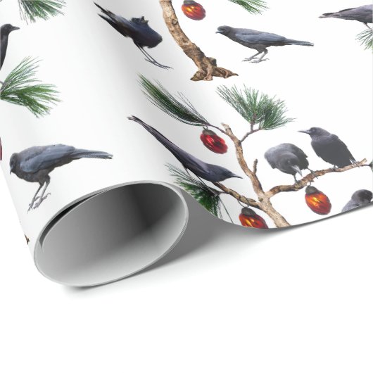 Crows Christmas Wrapping Paper Geschenkpapier (Rolleneckpunkt)