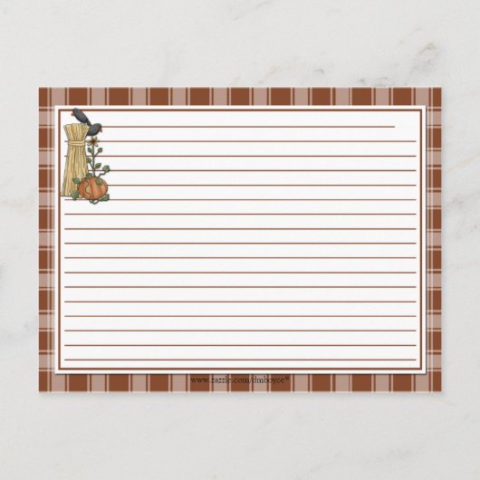 Crows Cornstalks Pumpkin Herbst Rezept Karten (Rückseite)