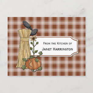 Crows Cornstalks Pumpkin Herbst Rezept Karten