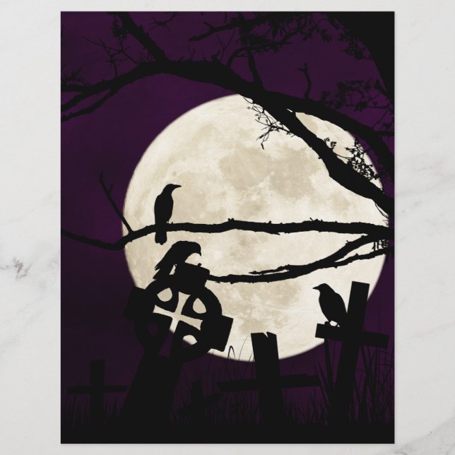 Crows & Crosses Halloween Scrapbook Paper (Vorderseite)