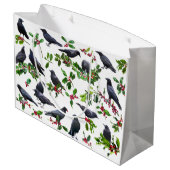 Crows Holly Gift Bag Große Geschenktüte (Rückseite Schrägansicht)