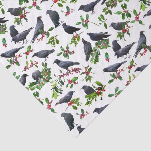 Crows Holly Tissue Paper Seidenpapier (Ausschnitt)