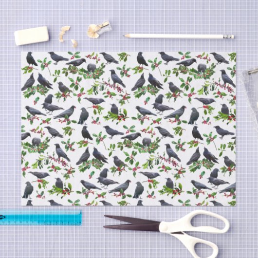 Crows Holly Tissue Paper Seidenpapier (Handwerk)