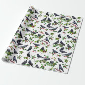 Crows Holly Wrapping Paper Geschenkpapier (Ungerollt)