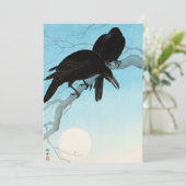 Crows in Moonlight von Ohara Koson Dankeskarte (Stehend Vorderseite)