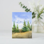 "Crows in Pines" - Landstraßen Postkarte (Stehend Vorderseite)