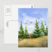 "Crows in Pines" - Landstraßen Postkarte (Vorne/Hinten)