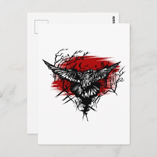 Crows Night Postkarte (Vorne/Hinten)