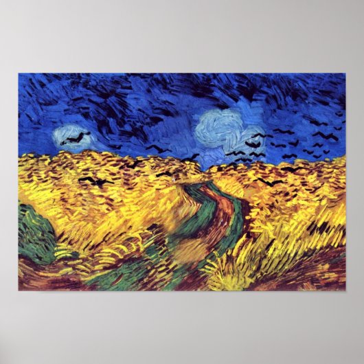 Crows Over Wheatfield von Vincent Van Gogh Poster (Vorne)