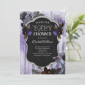 Crows Ravens Goth Baby Shower Einladung (Stehend Vorderseite)