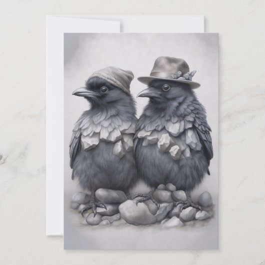 Crows Rock! Karte für Familie Oma Opa Jahrestag (Vorderseite)