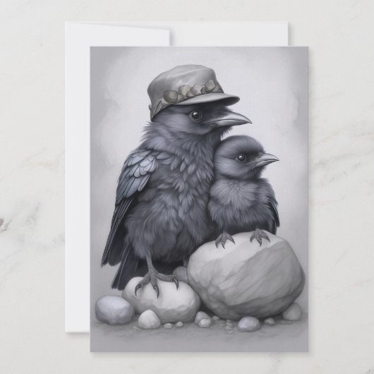 Crows Rock! Karte für Vatertag, Muttertag, Familie (Vorderseite)