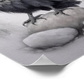 Crows Rock! Poster Krähe ausgebreitete Flügel (Ecke)